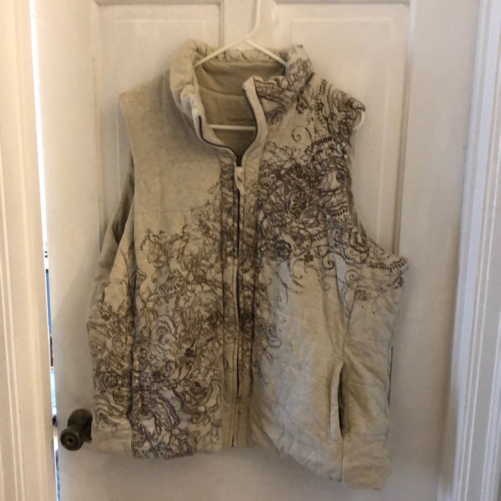 Cold water Creek full-zip sleeveless jacket.